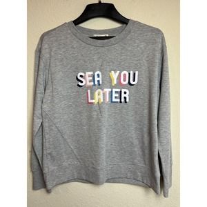 NEW C&C California Sea You Later Long Sleeve Sweatshirt Gray Women's‎ Large NWT!
